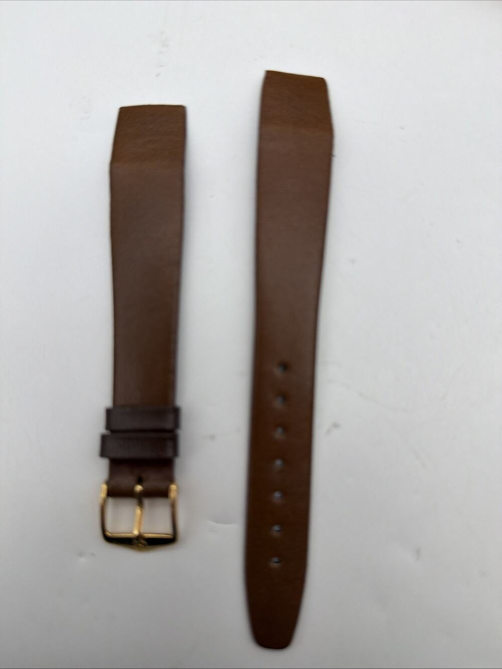 Hirsch Vintage Brown Diamond Genuine Leather Strap Gold Buckle Size: 17mm
